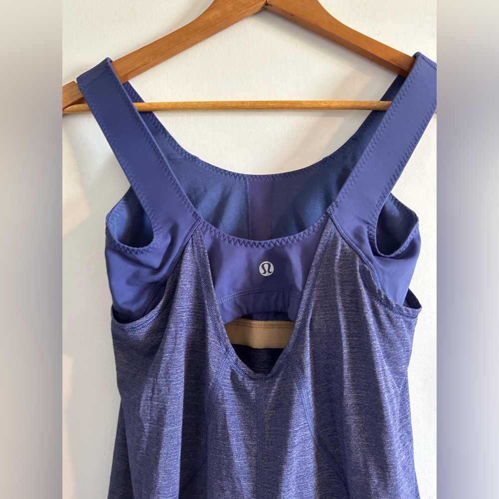 Lululemon Athletica Blue Purple Run for Your Life Shelf Bra Athletic Tank Size 4 - Picture 6 of 8